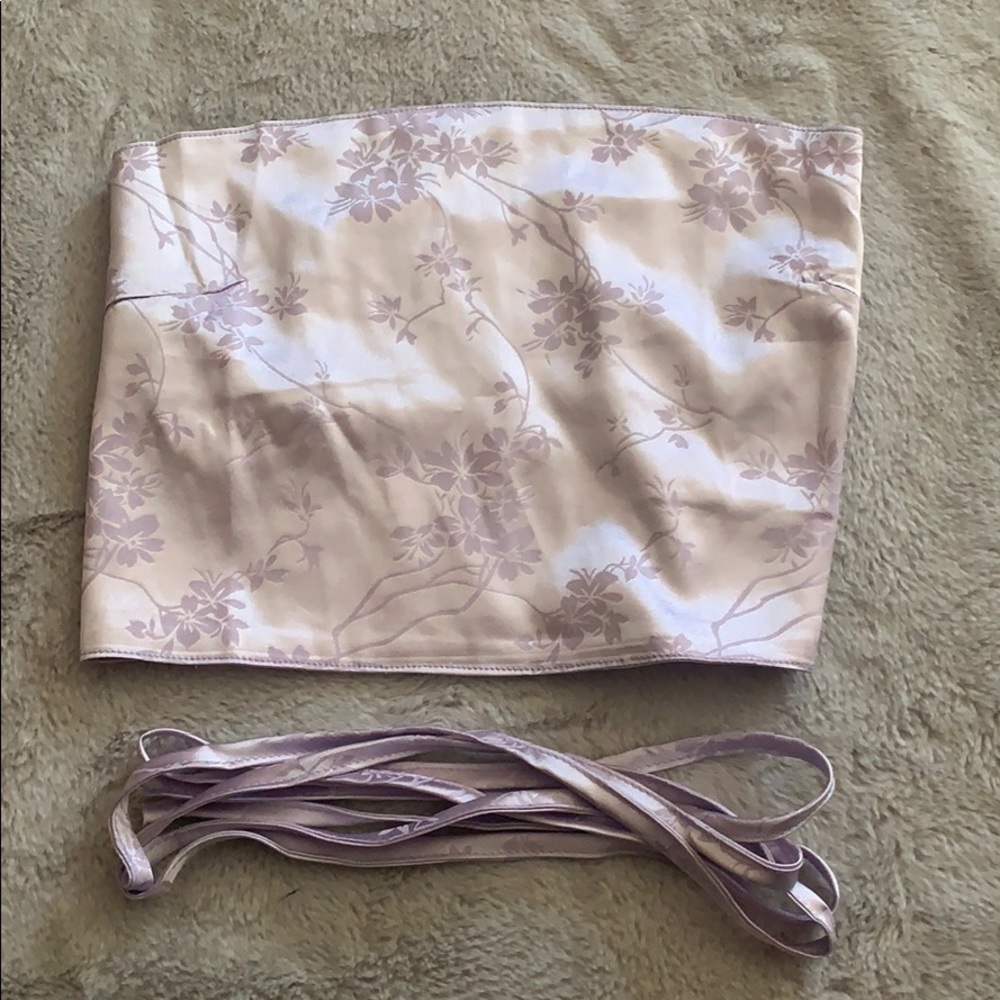 Silk bandeau crop top